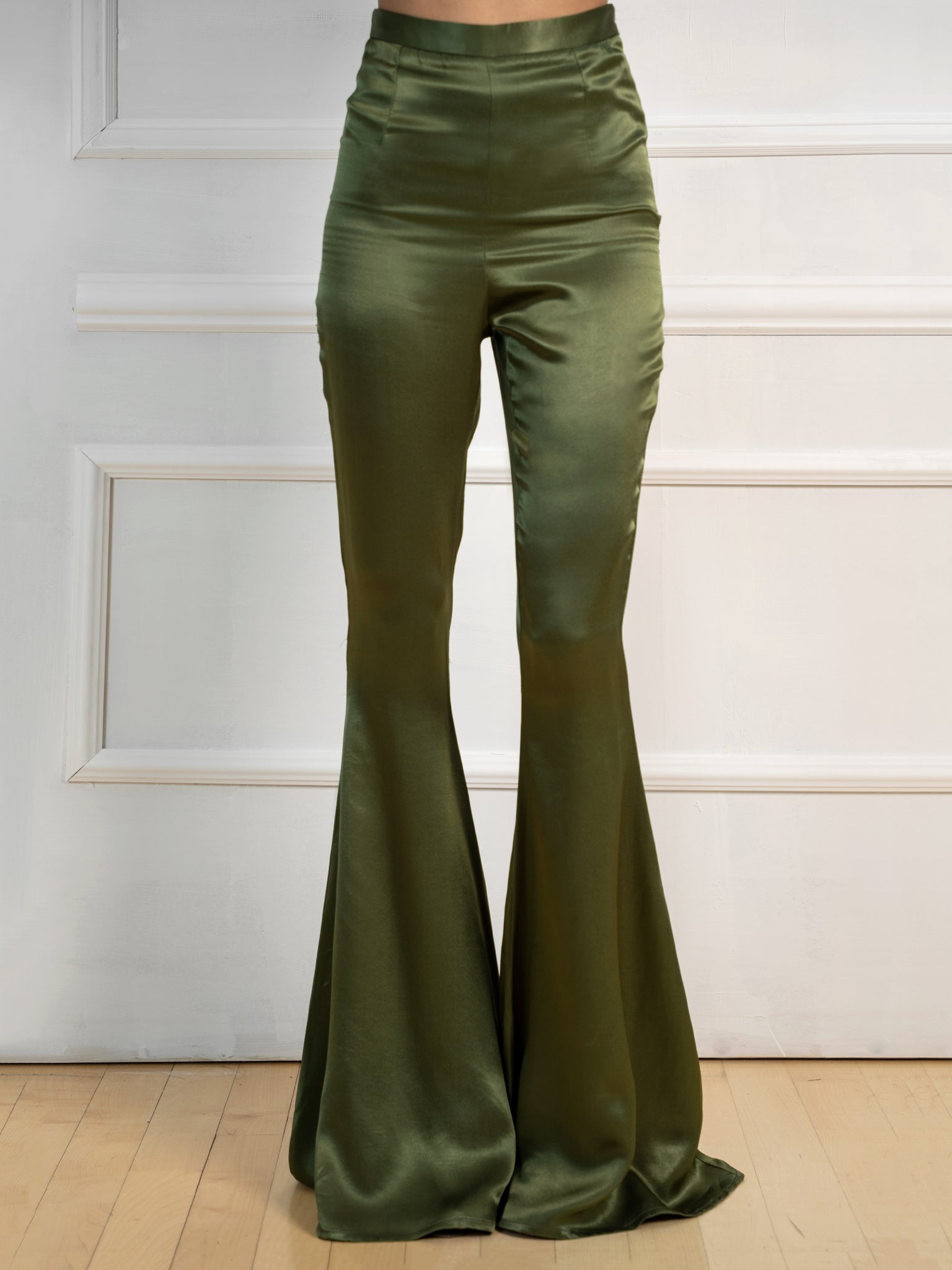 Green Flared Legs Trousers